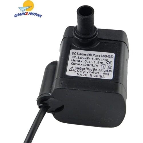 DC Mini Submersible Water Pump 3W 3.5-9V with USB-1020 for Solar Power
