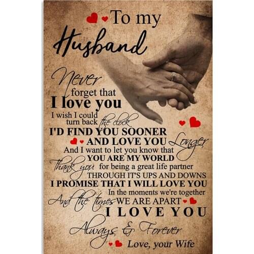 DIY Full Square/Round Diamond Embroidery Family Poster To my husband/wife Painting Cross Stitch Mosaic home art Decor Gift E185