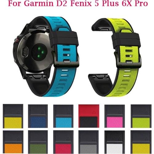26 22mm Strap For Garmin Fenix 6 6X 5X 5 Pro Forerunner 935 945 Quick Release Smartwatch Band Straps Silicone Wirstband