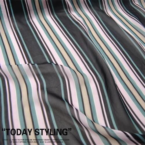 LEO&LIN Striped Black Large Wide Silk Georgette Chiffon Clothing Fabric DIY Patchwork Tissue