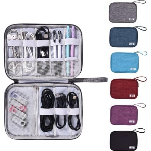 NEW Digital Storage Bag USB Data Cable Organizer Earphone Wire Bag Pen Power Bank Travel Kit Case Pouch Electronics Accessories