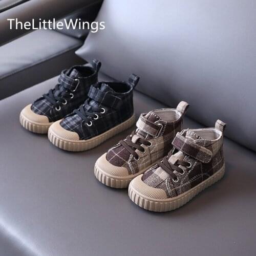 2021 Autumn New Childrens Casual Canvas Shoes Girls Soft Bottom Comfortable Shoes 1-6 Years Old School Boys Anti Slip Loafers