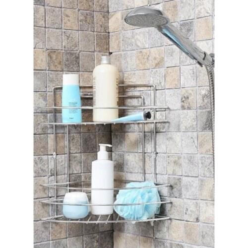 Bathroom Kitchen Organizer Punch Corner Frame Shower Shelf Shampoo Storage Rack Holder with bathroom accessories Wall Mounted WC