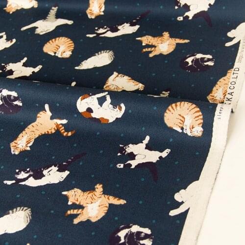 Half-Meter Japanese Cotton Linen Fabric Canvas Fabric Cat D