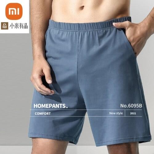 Youpin Spring and summer 50 long-staple mercerized cotton mens home shorts pure cotton arrow pants casual loose shorts