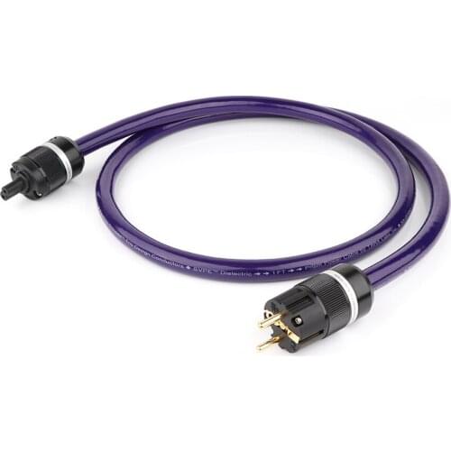 YTER 6N OCC AC Power Cable With Pure Copper Gold Plated EU Power Plug & Fingure 8 IEC Connector