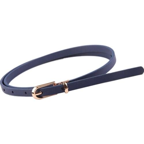 2019 Women\s Skinny Fashion Belt Solid Color Joker Pin Buckle Dress Adjustable Thin Belt PU