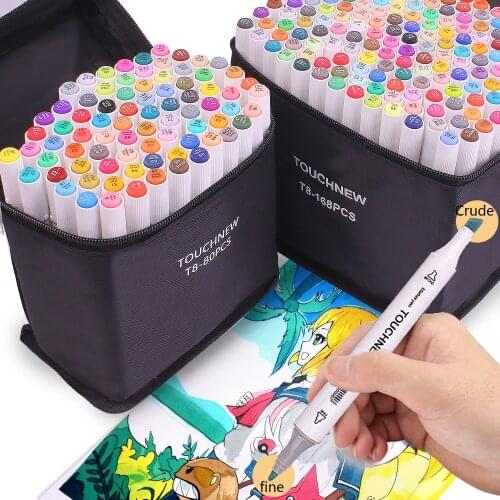 12/30/40/60/80/108/168 Colors Double Headed Art Marker brush Pen Set Artist Sketch For Manga School Supplies Sketching markers