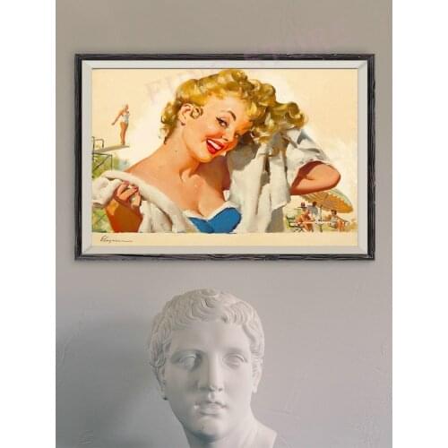 155 Vintage Beautiful Pin-up Girl Classic Picture Custom Silk Poster Home Deco Wall Art Christmas Gift
