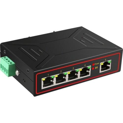 5 Ports Industrial Metal Case Ethernet Switch 10/100Mbps Rj45 Signal Strengthen Vlan Network Switch