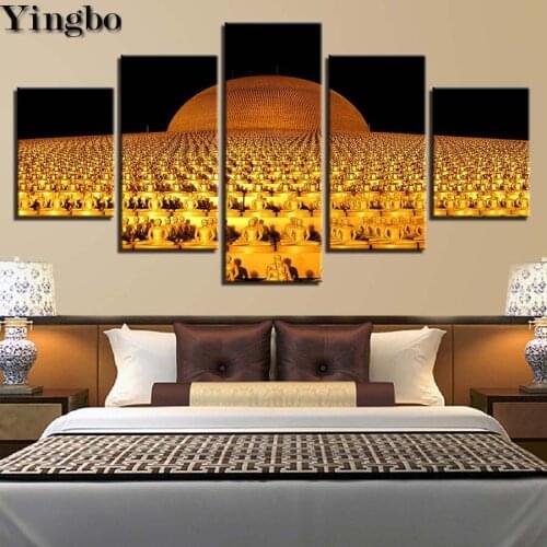 5 Pieces Gold Buddha Diamond Painting square round stone Cross Stitch kit Full Drill Diamond Embroidery sale 5d art needlework