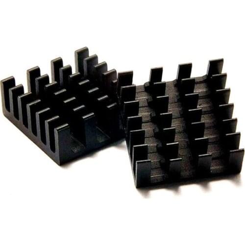 Fast Free Ship 50pcs High quality Aluminum Radiator Route IC Chip 14*14*6MM Black Aluminum Heatsink Cooling Fin