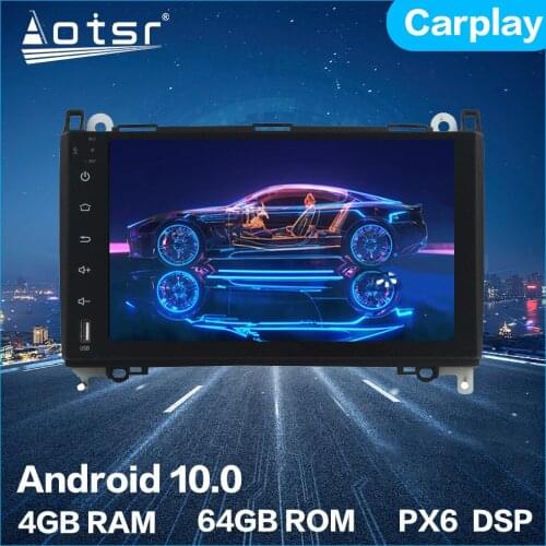 Aotsr Android 10.0 4+64GB Car Radio Player GPS Navigation Car Stereo Multimedia For Mercedes Benz Sprinte B200 Vitoi DSP Carplay