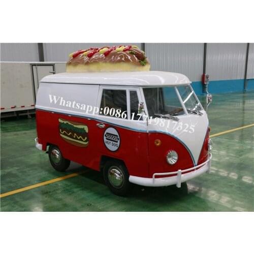 Red and white color electric mobile food trailers fruit ice cream machine hot dog vending machine