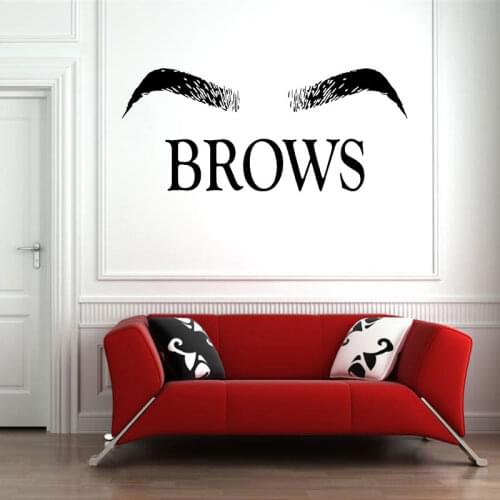 Eyebrows Brows Make Up Wall Sticker Vinyl Home Decor Interior Lashes Extensions Makeup Wall Decal Beauty Salon Window Mural F894