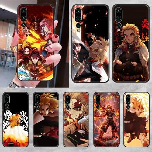 Rengoku Kyoujurou Demon Slayer Phone case For Huawei P Mate P10 P20 P30 P40 10 20 Smart Z Pro Lite 2019 black fashion coque