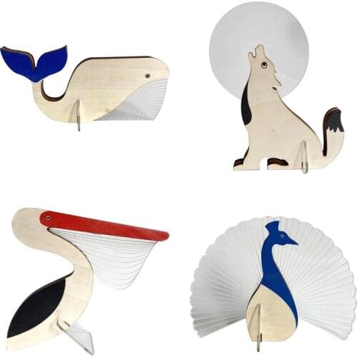 Wild Bulbing Wooden Desk Lamp 3D Animals Night Light Table Decoration Lamp Acrylic Bedside LED Lighting