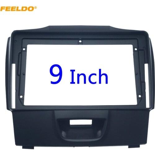 FEELDO Car 2Din Panel Fascia Frame Adaptor For Isuzu D-Max MU-X 2015-2017 Stereo 9” CD/DVD Face Plate Frame Bezel Installaion