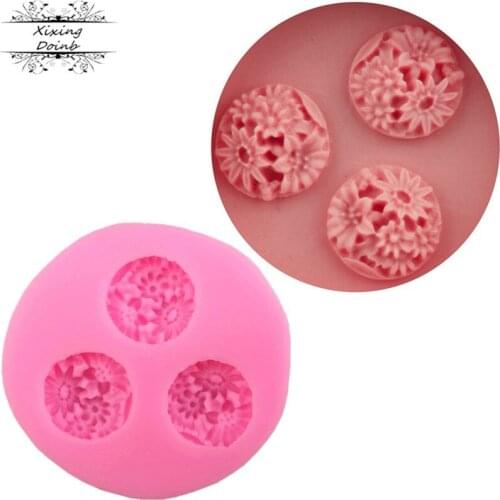 Mini Daisy shape silica gel baking mold cake fudge decoration tool Chocolate Mold