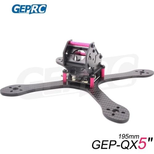 GEP-QX5 195mm 3K 4mm Carbon Fiber FPV Frame with XT60 PDB for FPV Racing Quadcopter fame