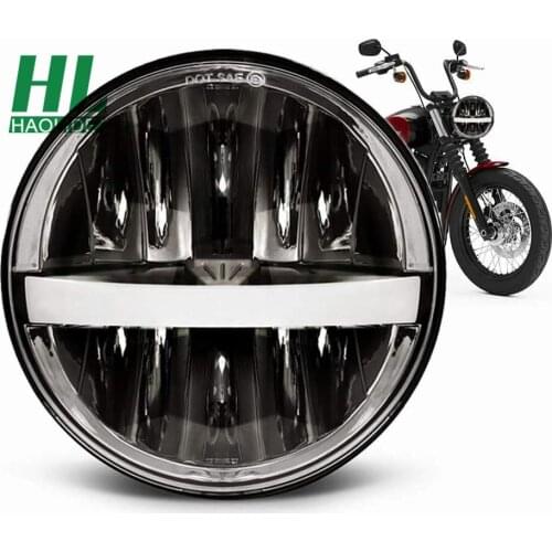 HAOLIDE 5.75" Round Car Light 5 3/4Inch LED Projector Headlight Hi/Lo+DRL Beam Postition For Motorcycle Bulbs 80W