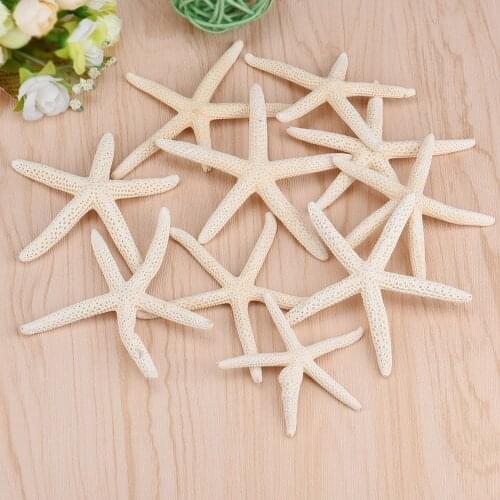 HappyKiss Creative 10 Pieces 6-10cm White Natural Finger Sea Star Starfish Wedding Decor Happy Gifts High Quality sea stars