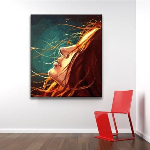Painting By Numbers Girls Hair Portrait Oil Painting Beautiful Photo On Canvas For Home Decor Picture On Wall Loft Special Gift