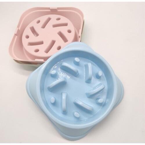 Pet Feeder Puppy Cat Eat Anti-Choking Plastic Feeding Food Bowl Plate Pets Dog Slow Down Bowls Portable Practical Bowl