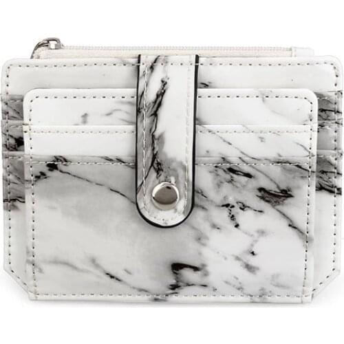 Marble Texture Card Holder Short White Small Multi-card Card Bag Business Pocket Slim Thin ID Credit Card Money Holder Wallet