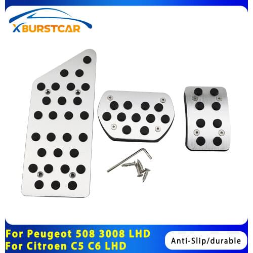 Xburstcar Auto for Peugeot 508 3008 for Citroen C5 C6 LHD Brake Gas Clutch Fuel Accelerator Pedal Cover Car Pedals Accessories