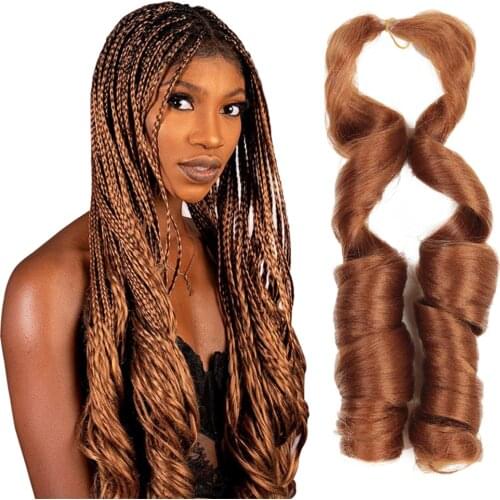 Natifah 20 Inch Loose Wave Crochet Hair Extension For Braids Synthetic Curly Hair Pre Stretched Braiding Hair For Black Women