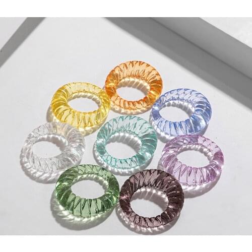 New Transparent Multicolor Resin Acrylic Rings for Women Girls Trendy Big Chunky Croissant Stack Finger Ring Korean Jewelry Gift