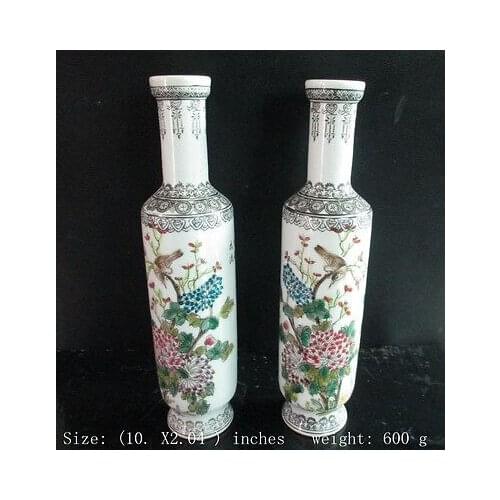 A pair of delicate spring restoring ancient ways of ceramic vases