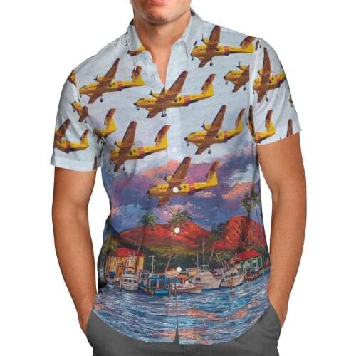 Cool Plane 3D Beach Breathable Hawaii Summer 2021 Shirt Short Sleeve Shirt Streetwear Oversized Chemise Hombre Blusa Masculina-5