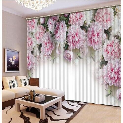 Selling curtain 3D Stereoscopic flower window curtain living room bedroom window 3d curtain Customized size