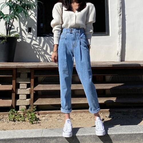 Basic chic retro elegant all-match denim pants winter straight thick casual fashion jeans chic fashion causal home pant 2020 new