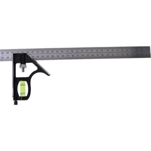 C18 300mm(12") Adjustable Engineers Combination Try Square Set Right Angle Ruler New