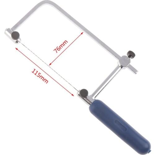 DIY 4" Adjustable Frame Sawbow U-shape Coping Jig Saw for Woodworking Craft Jewelry Hand Tools with 6pcs Spiral Blades