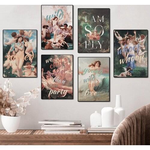 Humor Funny Sexy Nude Woman Pictures Get Naked Quote Canvas Painting Figure Girl Portrait Posters and Prints for Living Room
