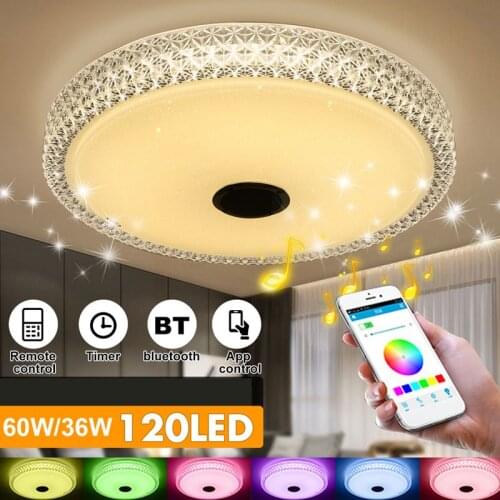 Modern RGB LED Ceiling Lights 36W/60W Home Lighting APP Bluetooth Remote Control Music Light Bedroom Lamps Smart Ceiling Lamp