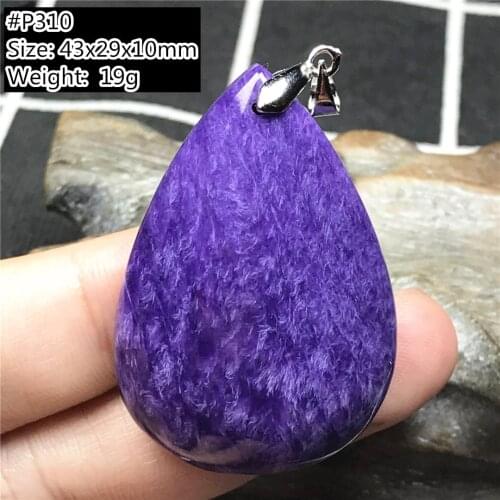 Top Natural Purple Charoite Crystal Pendant For Women Men 43x29x10mm Healing Love Luck Gift Beads Stone Silver Jewelry AAAAA