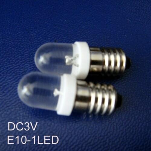 High quality DC3V E10 led Signal lights,E10 LED Indicator Light 3v led E10 lights bulbs lamps LED E10 free shipping 50pcs/lot