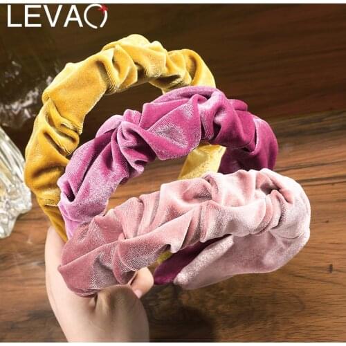 Levao Velvet Headband for Women Fashion Hairband Solid Color Hair Hoop Female Hair Accessories Headwear