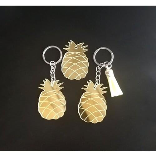 10pcs Gold Pineapple Charms Necklace Bracelet Earring Pendant DIY Jewelry Making Handmade Accessories Acrylic Mirror Keychain