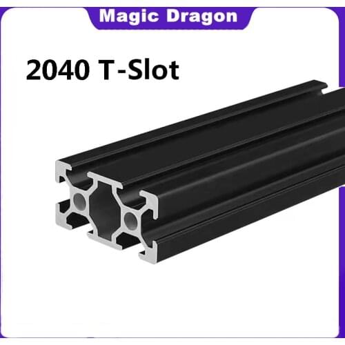 1PC BLACK 2040 European Standard Anodized Aluminum Profile Extrusion 100-800mm Length Linear Rail for CNC 3D Printer Free cut