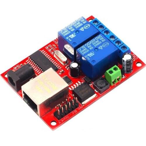 2 Channel Ethernet Relay Module DC 5-12V Network IP Web Relay Controller Switch TCP UDP Module Controller for Mobile APP DIY