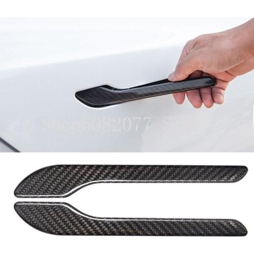 4pcs/set Door Handle Wrap Protective Cover Sticker for Tesla Model 3 Model Y Car Styling Carbon Fiber Accessory Black Red White