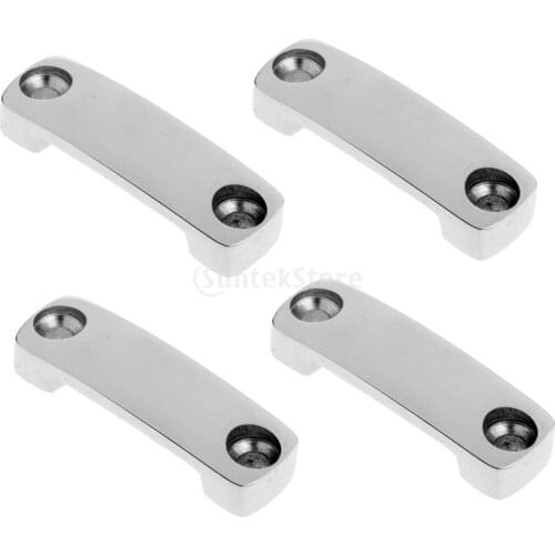 4Pcs High Polished Marine Grade 316 Stainless Steel Boat Yacht Lock Rope Tie Down Deck Fitting Eye Strap Loop Hardware