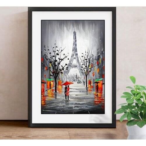 Nabi 5D Couple in Iron Tower Diamond Mosaic Embroidery Needle Valentines Day Gift Full Square Resin Diamond Painting Scenic