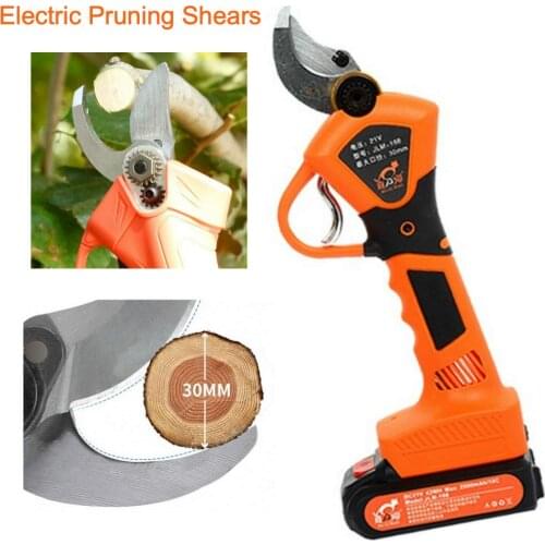 Cordless electric pruner 21V 30mm Branch pruner Rechargeable Branch Cutter Gardening Scissors for Garden Trees Vines Bonsai